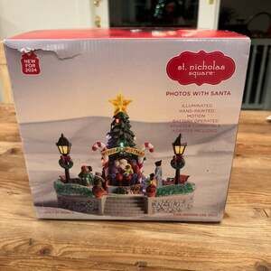 St. Nicholas Square Village Photos With Santa Animated Christmas Village Piece